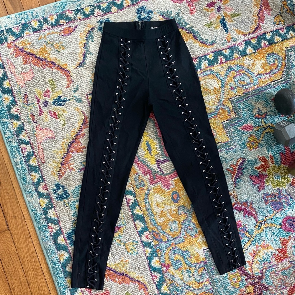 Fashion Nova Lace Up Leggings Pants